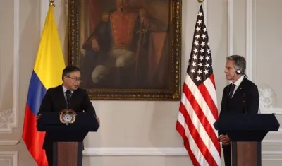  El Presidente Gustavo Petro junto al secretario de Estado de Estados Unidos, Antony Blinken.
