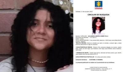 Cartel de la Fiscalía buscando Alejandra Gómez.
