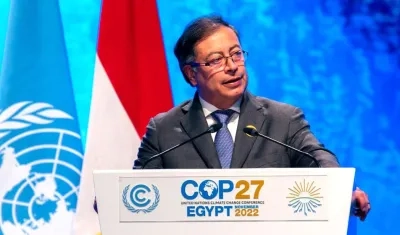 El Presidente Gustavo Petro interviniendo en COP 27.