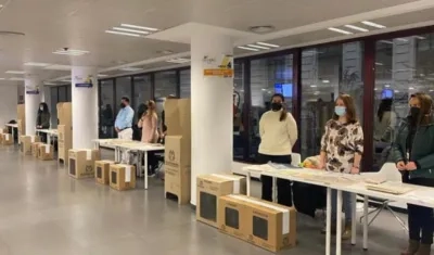 Mesas de votación en Madrid.