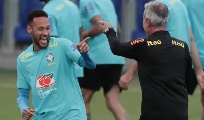 Neymar durante un entrenamiento. 