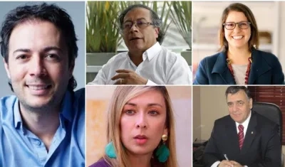 Daniel Quintero, alcalde de Medellín. En otras fotos Gustavo Petro, Juanita Goebertus, Katherine Miranda y José Gregorio Hernández.