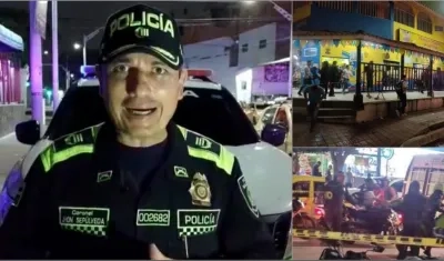 Coronel John Sepúlveda, subcomandante de la Policía Metropolitana de Barranquilla, en el lugar de los hechos.