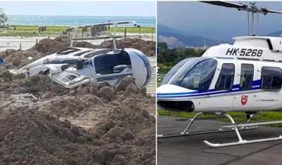 Helicóptero accidentado en La Guajira.