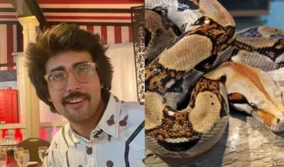 Elliot Senseman y una serpiente de referencia. 