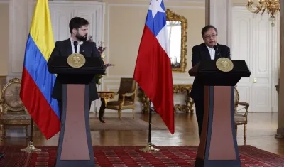 Presidente de Chile, Gabriel Boric, y su homólogo colombiano Gustavo Petro.