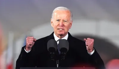 El Presidente de Estados Unidos, Joe Biden, durante su discurso en Varsovia.