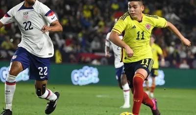 Daniel Ruiz durante el partido de Colombia contra Estados Unidos, el pasado 28 de enero. 