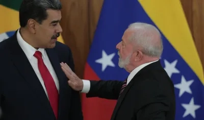 El presidente de Brasil, Luiz Inácio Lula da Silva, y su colega de Venezuela, Nicolás Maduro, ofrecieron una rueda de prensa