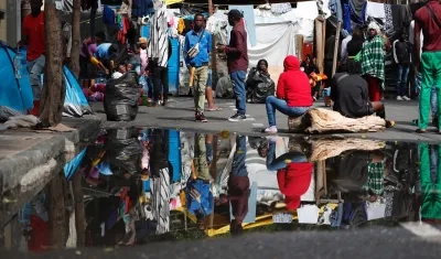 Migrantes haitianos en la Ciudad de México.