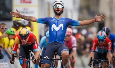 Fernando Gaviria ganó el domingo la última etapa del Tour de Romandía. 