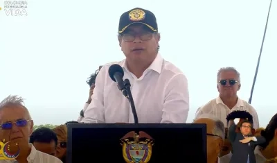 Gustavo Petro, durante su intervención en San Andrés.