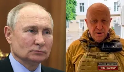 Vladímir Putin y el líder del grupo de mercenarios Wagner, Yevgueni Prigozhin.
