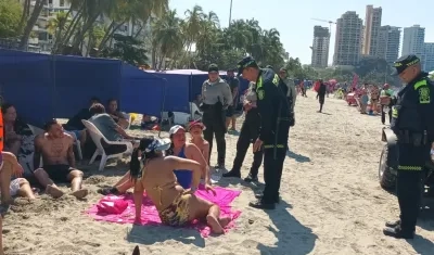 Imagen de archivo de la Policía de Santa Marta en las playas del Rodadero