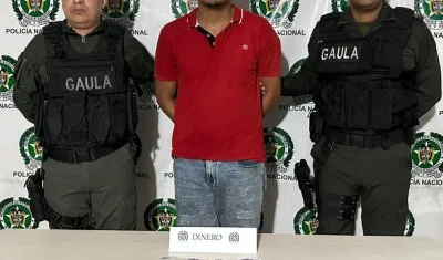 Charles Javier Jaraba Arrieta, capturado por extorsión en el norte de Barranquilla.