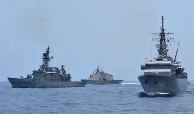 Buques de Colombia, Japón y EE.UU. en los ejercicios navales