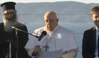 El Papa con líderes religiosos en Marsella, Francia