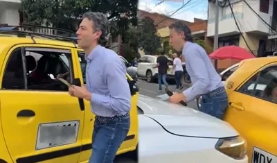 Daniel Quintero siendo atropellado por una camioneta en Medellín.