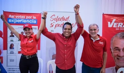 Candidato a la Alcaldía de Soledad, Leonardo Pereira, y Eduardo Verano, candidato a la Gobernación del Atlántico.