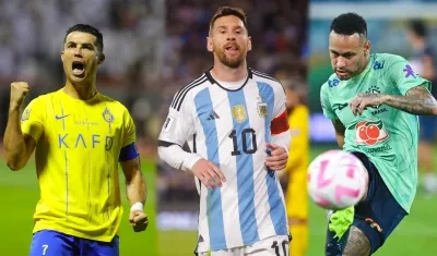 Cristiano Ronaldo, Lionel Messi y Neymar. 