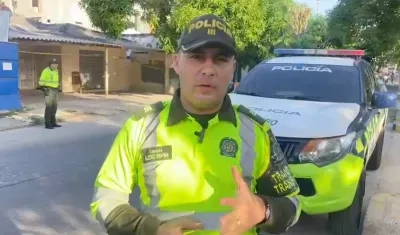 Capitán Alexis Ospina, Comandante de la Policía de Tránsito y Transporte de Barranquilla. 