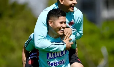 Daniel Cataño y Jorman Campuzano, jugadores de la Selección Colombia. 