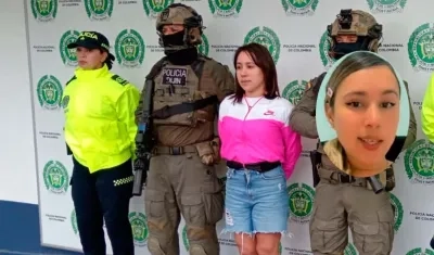 Wanda del Valle Ramírez Vieira tras ser capturada por la Policía de Colombia y el FBI