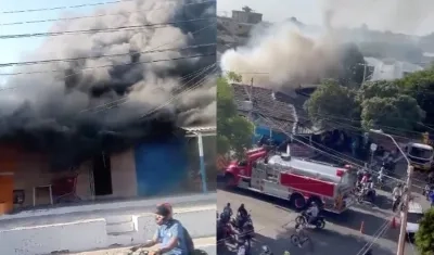 Pánico tras incendio en el barrio Chiquinquirá. 