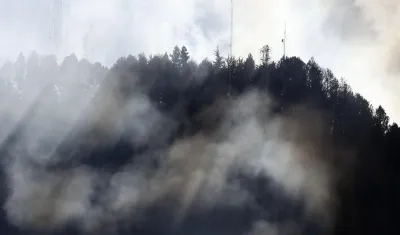 Incendio en los cerros de Bogotá. 