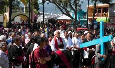 Imagen del Vía Crucis realizado en Chiapas.