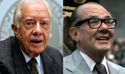 Expresidente estadounidense Jimmy Carter y el expresidente colombiano Alfonso López Michelsen.