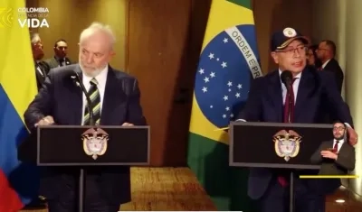 Los presidentes de Brasil, Luiz Inácio Lula da Silva, y Colombia, Gustavo Petro. 
