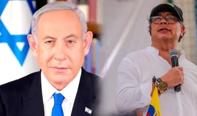 El primer ministro de Israel, Benjamín Netanyahu, y el presidente Gustavo Petro