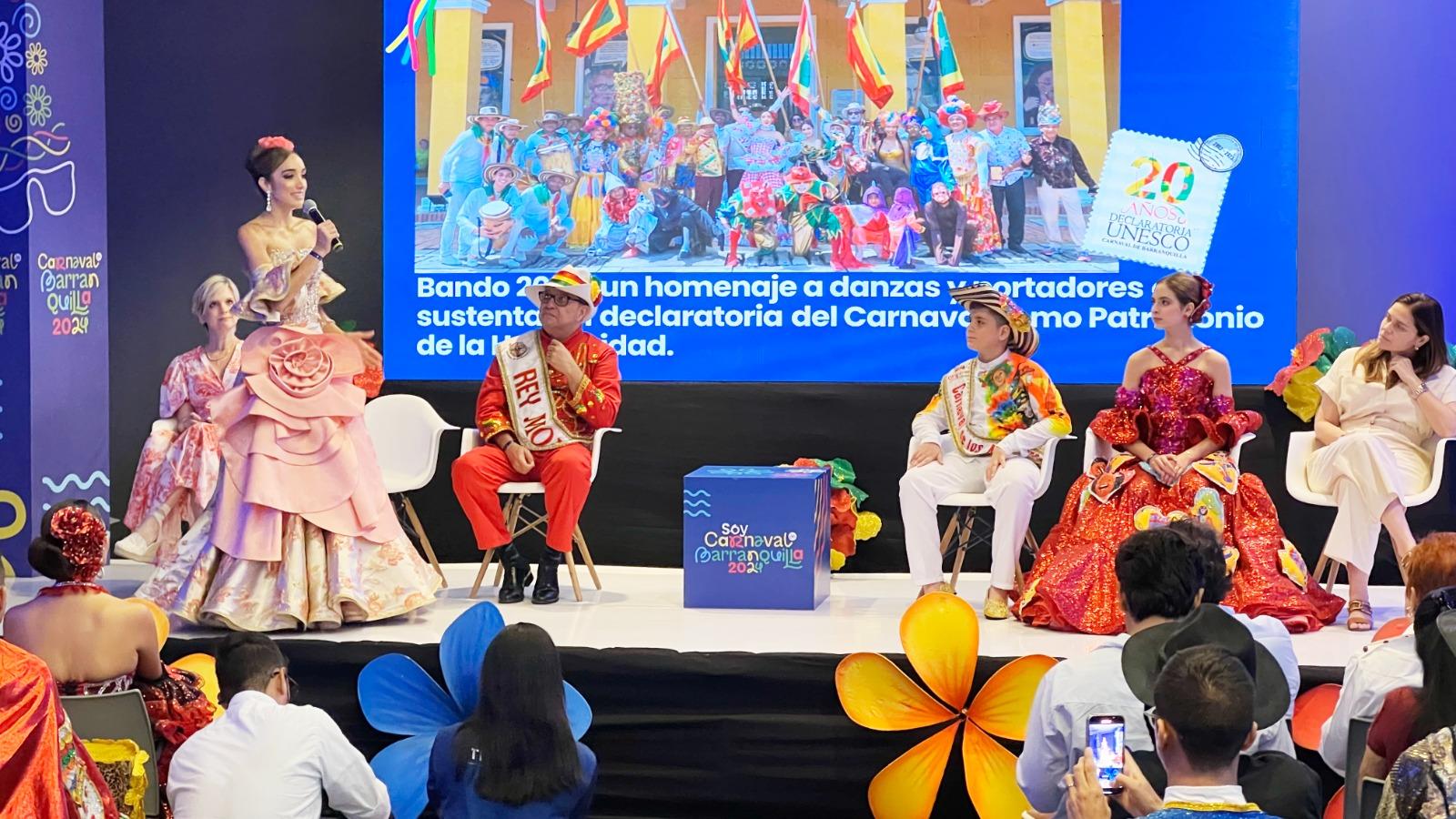 Melissa Cure, Reina Carnaval de Barranquilla 2024, durante la presentación de la programación oficial de las fiestas..